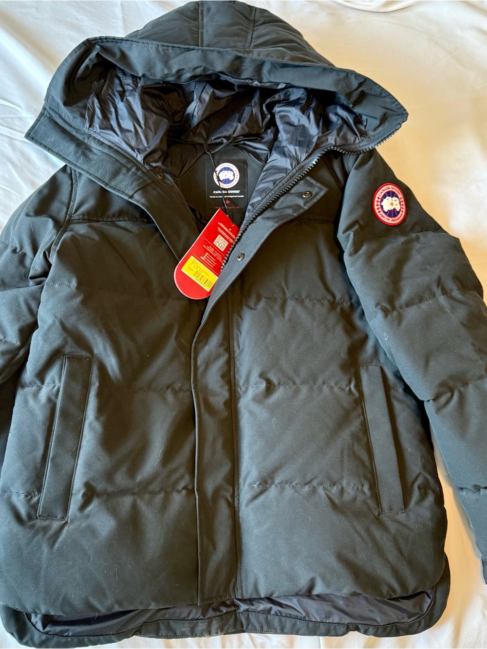 Canada Goose Black Hooded Down Puffer Jacket